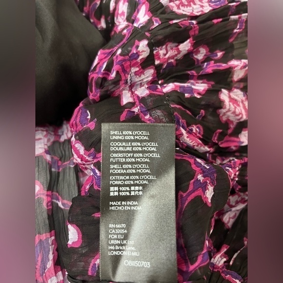 Free People Rosebud print mix mini dress tunic black combo floral - Picture 9 of 11